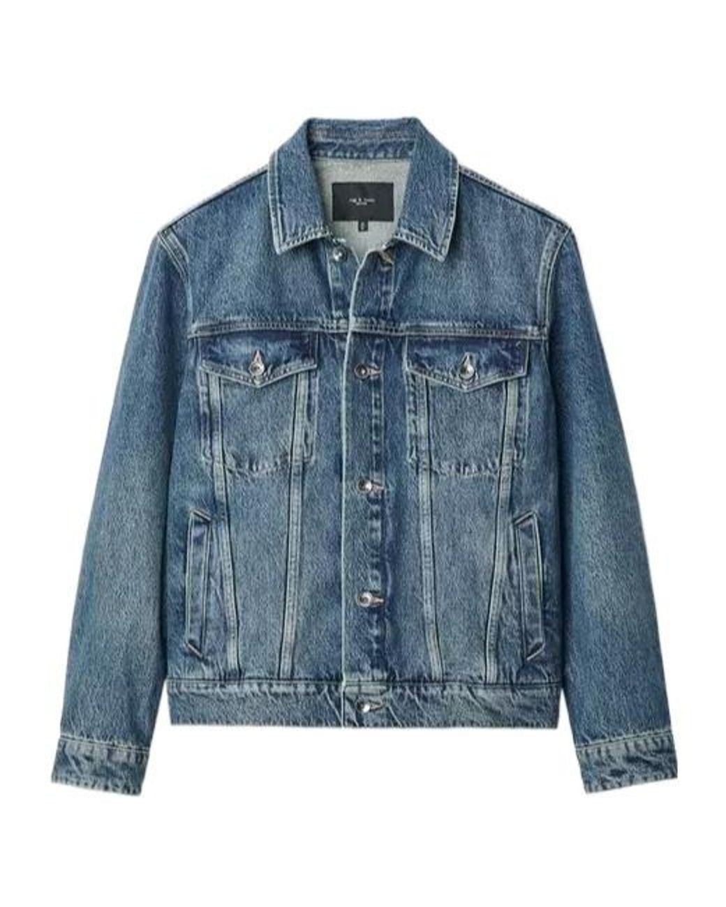 Rag & Bone Blue Fortu Classic Denim Jacket for men