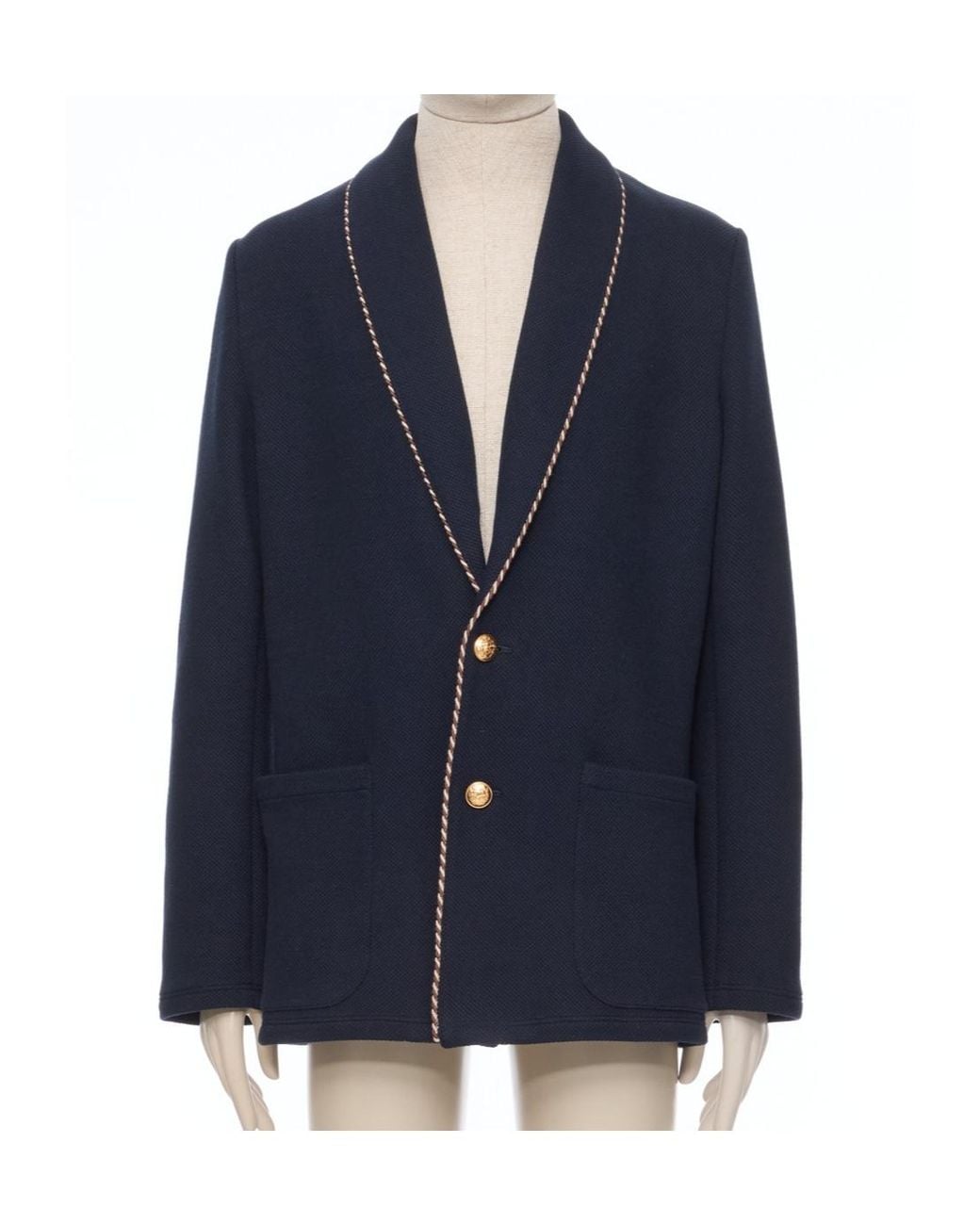 Valentino Blue Collared Long-Sleeved Knit Sweater for men