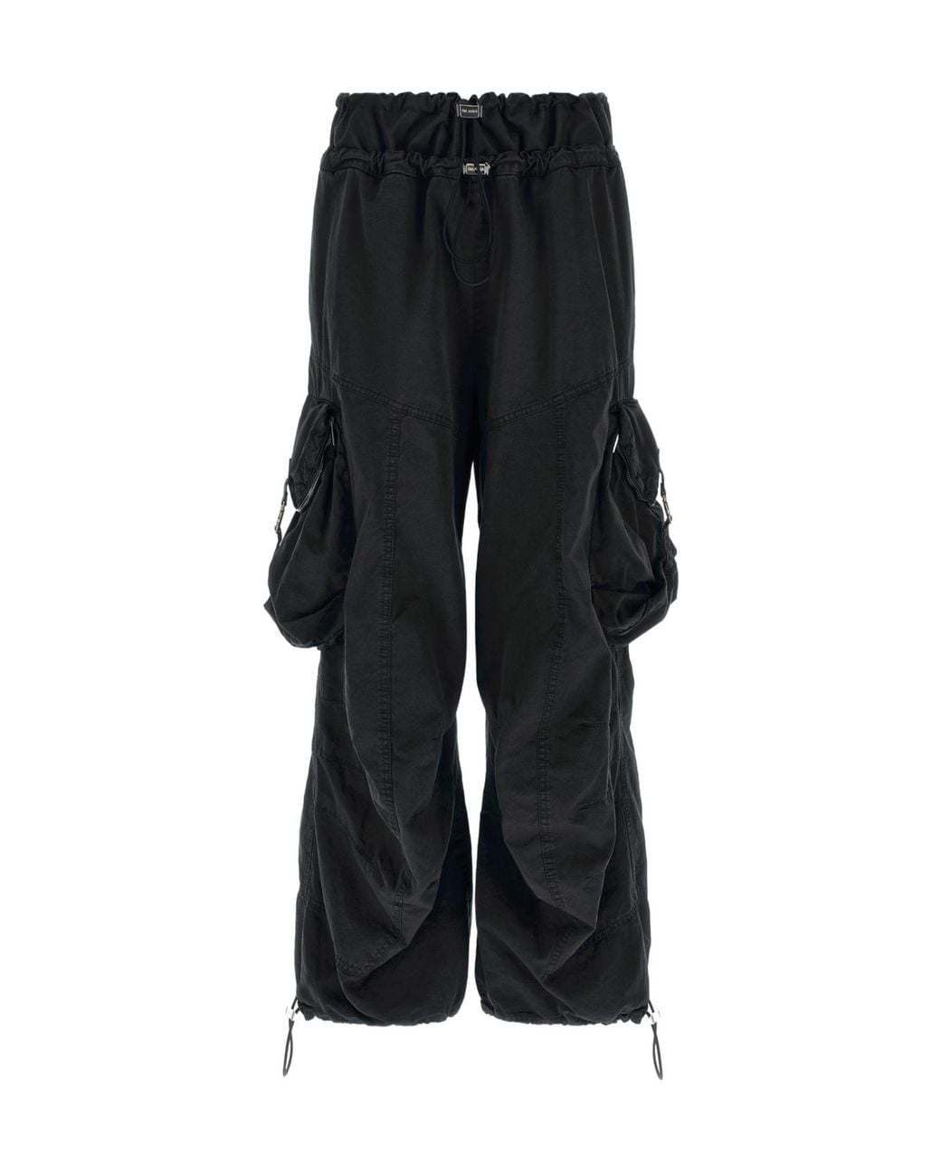The Attico Black The Oversized Parachute Cargo Pants