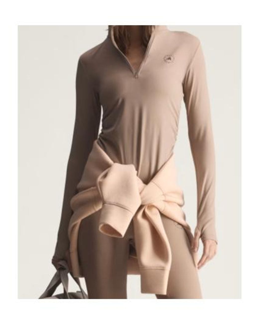 Adidas By Stella McCartney Brown Studio Ruched Long Sleeve Top