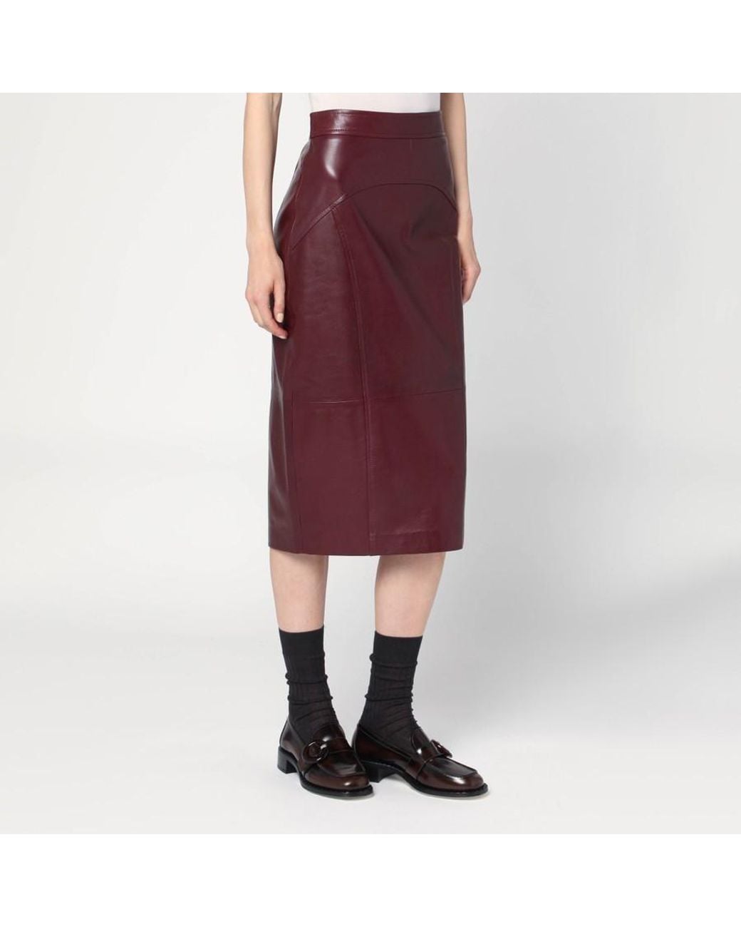 Max Mara Red Zipper Skirt