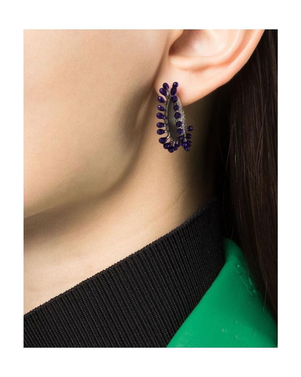 Bottega Veneta White Logo Earring