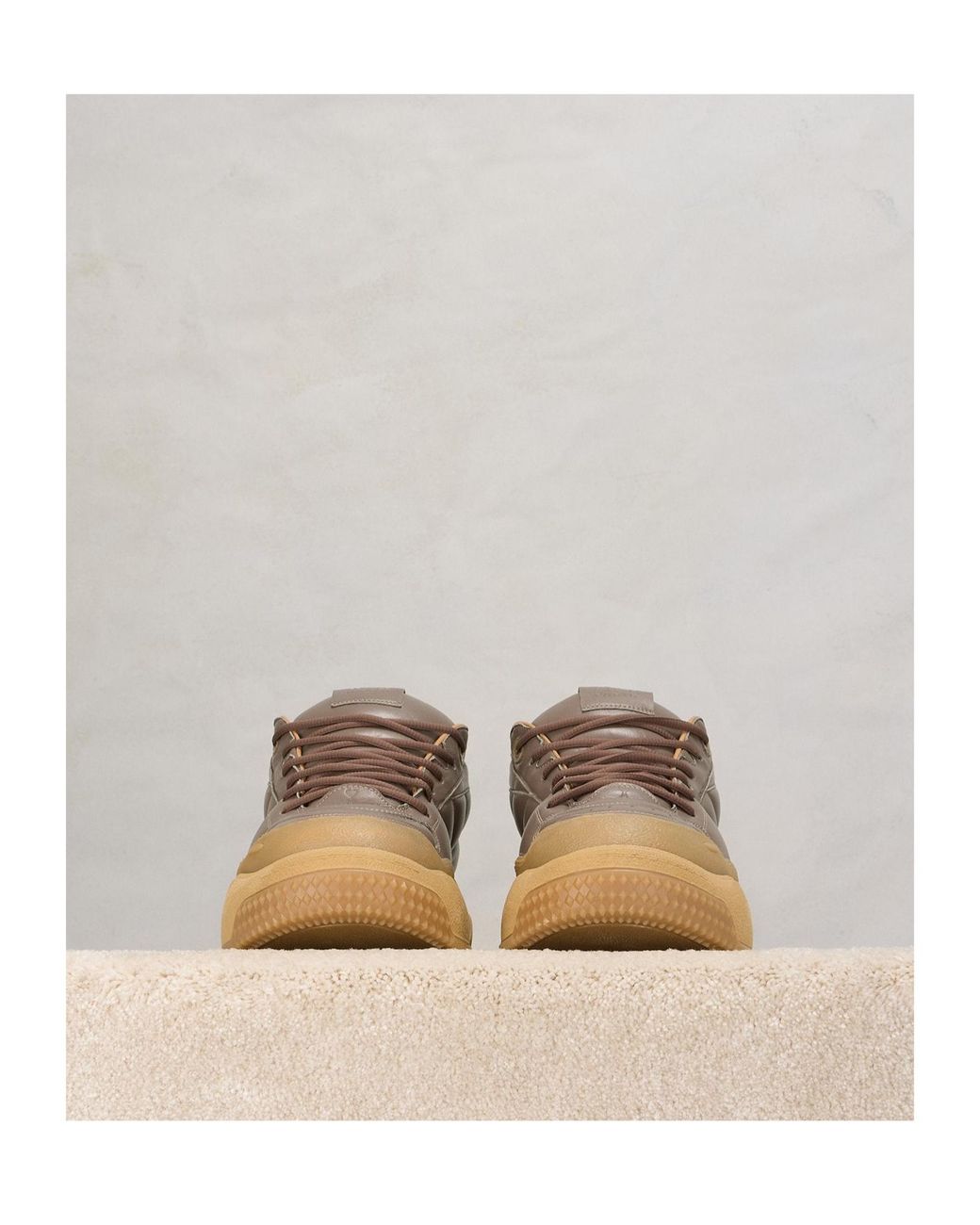 AMI Brown Ami 1509 Panelled Sneakers for men