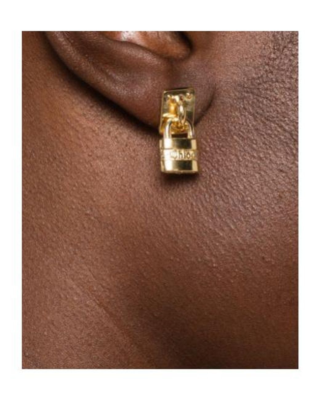 Chloé Metallic Chloé Padlock Stud Earrings