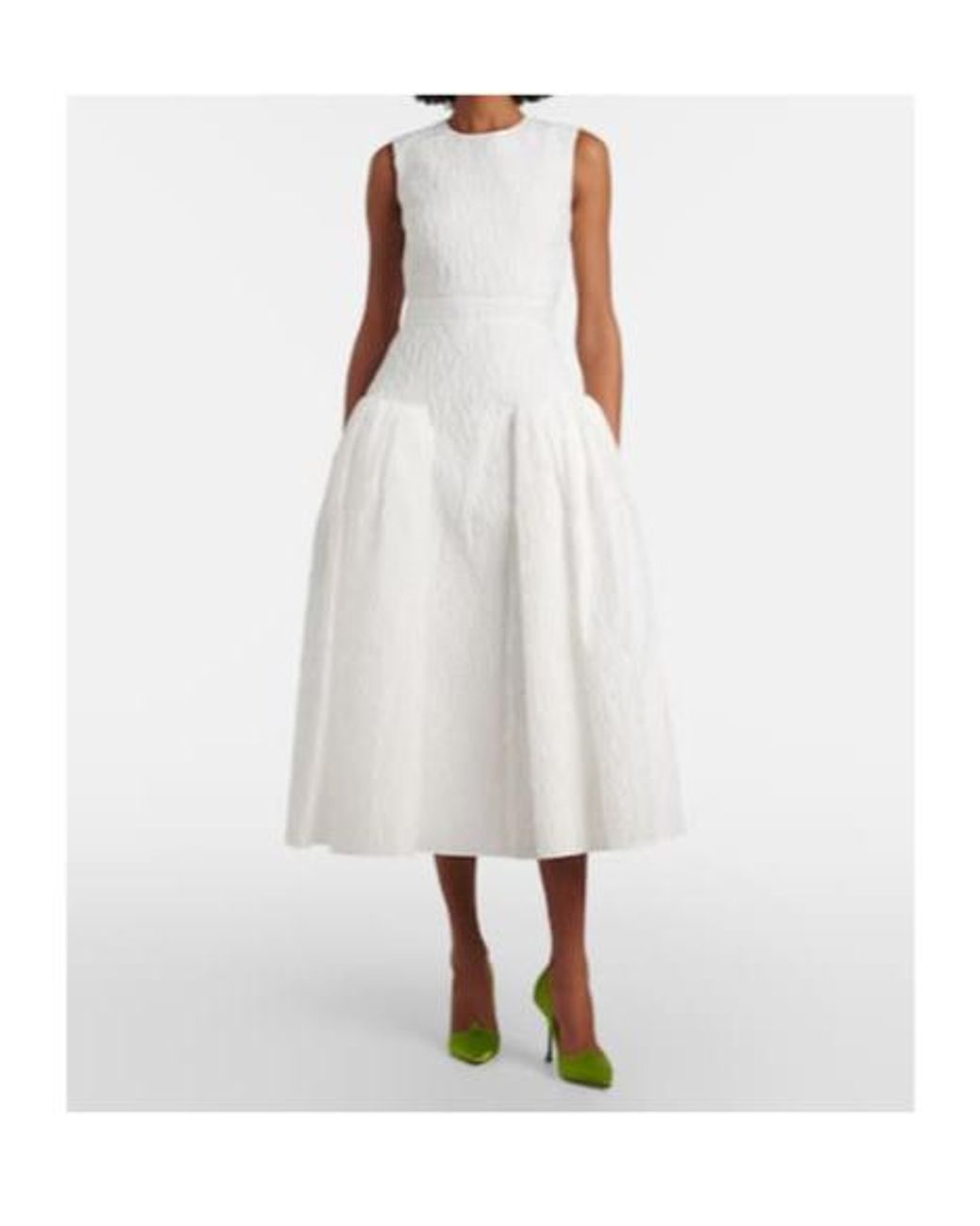 Roksanda White Bridal Aya Cloqué Midi Dress