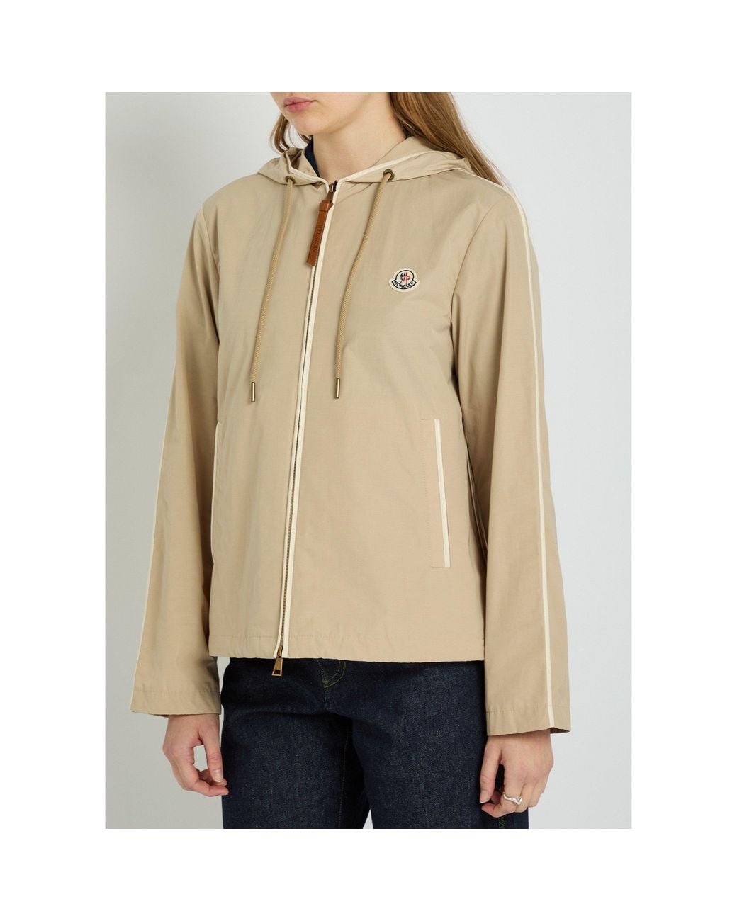 Moncler Natural Lightweight Windproof Hooded Jacket