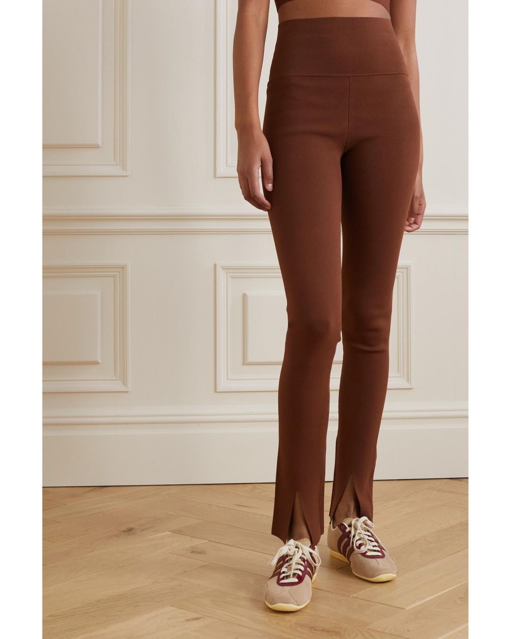 Victoria Beckham Brown High-Waisted Stretch Pants