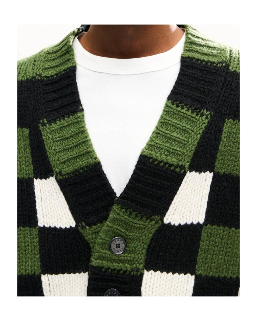KENZO Green Checks' Cardigan for men