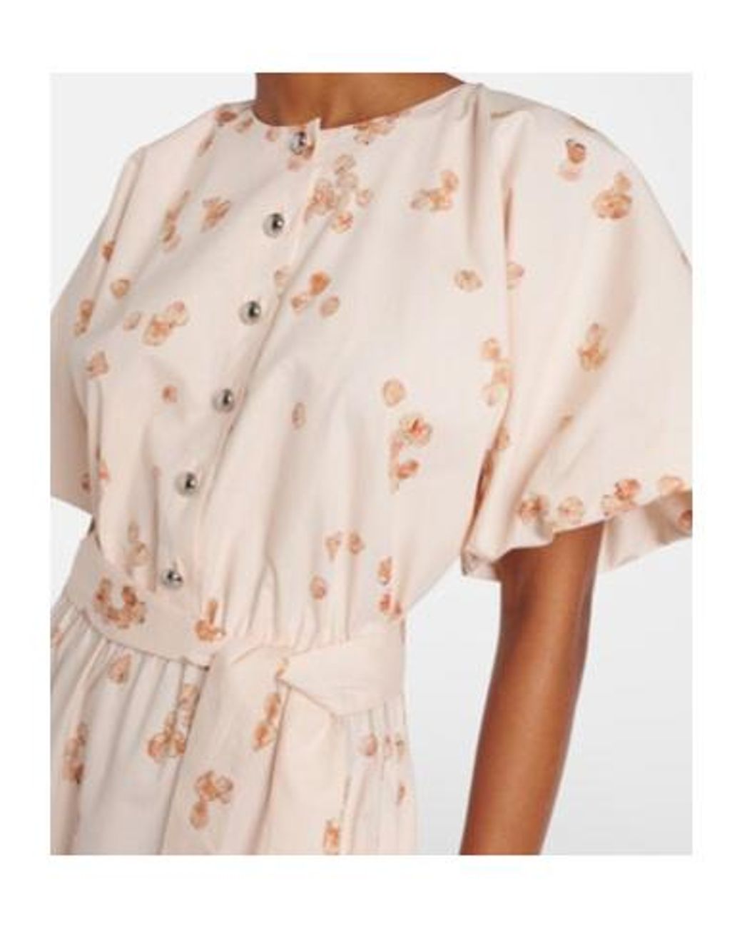 Altuzarra Natural Paulina Floral Belted Cotton-Blend Midi Dress
