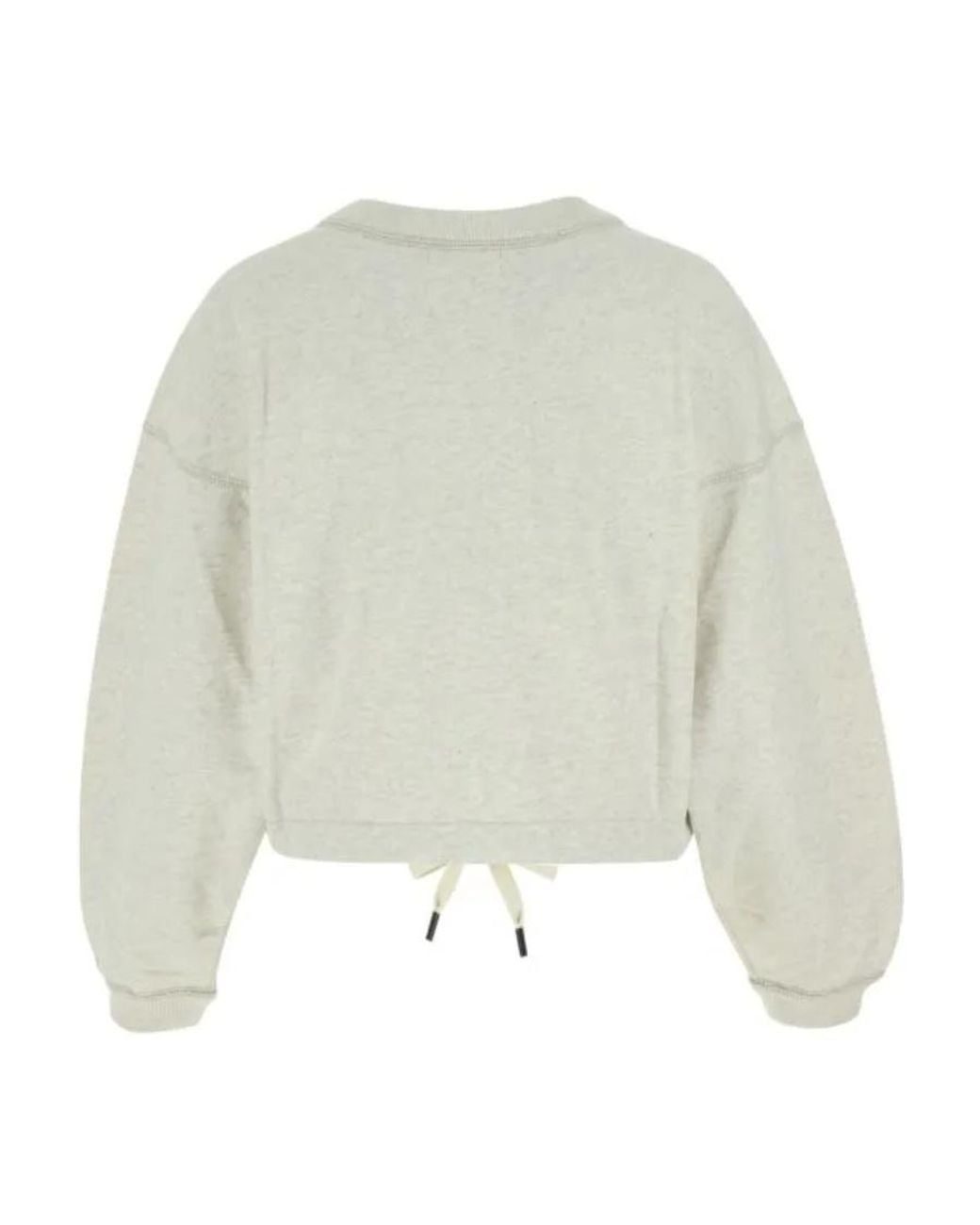 Isabel Marant White Round-Collar Long-Sleeve Hoodie