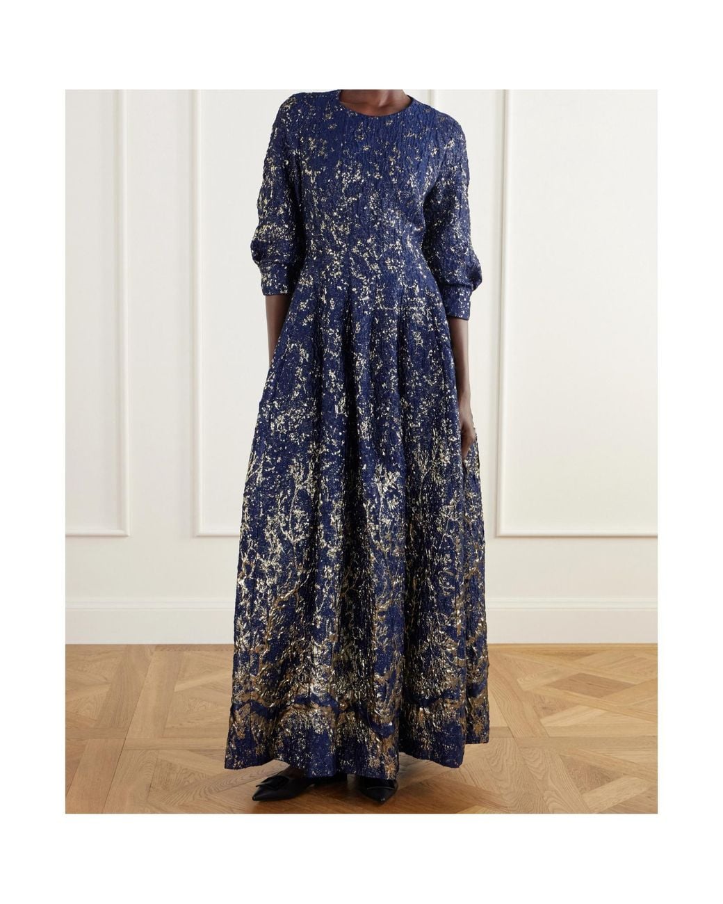 Jonathan Simkhai Blue Claravelle Floral Jacquard Gown