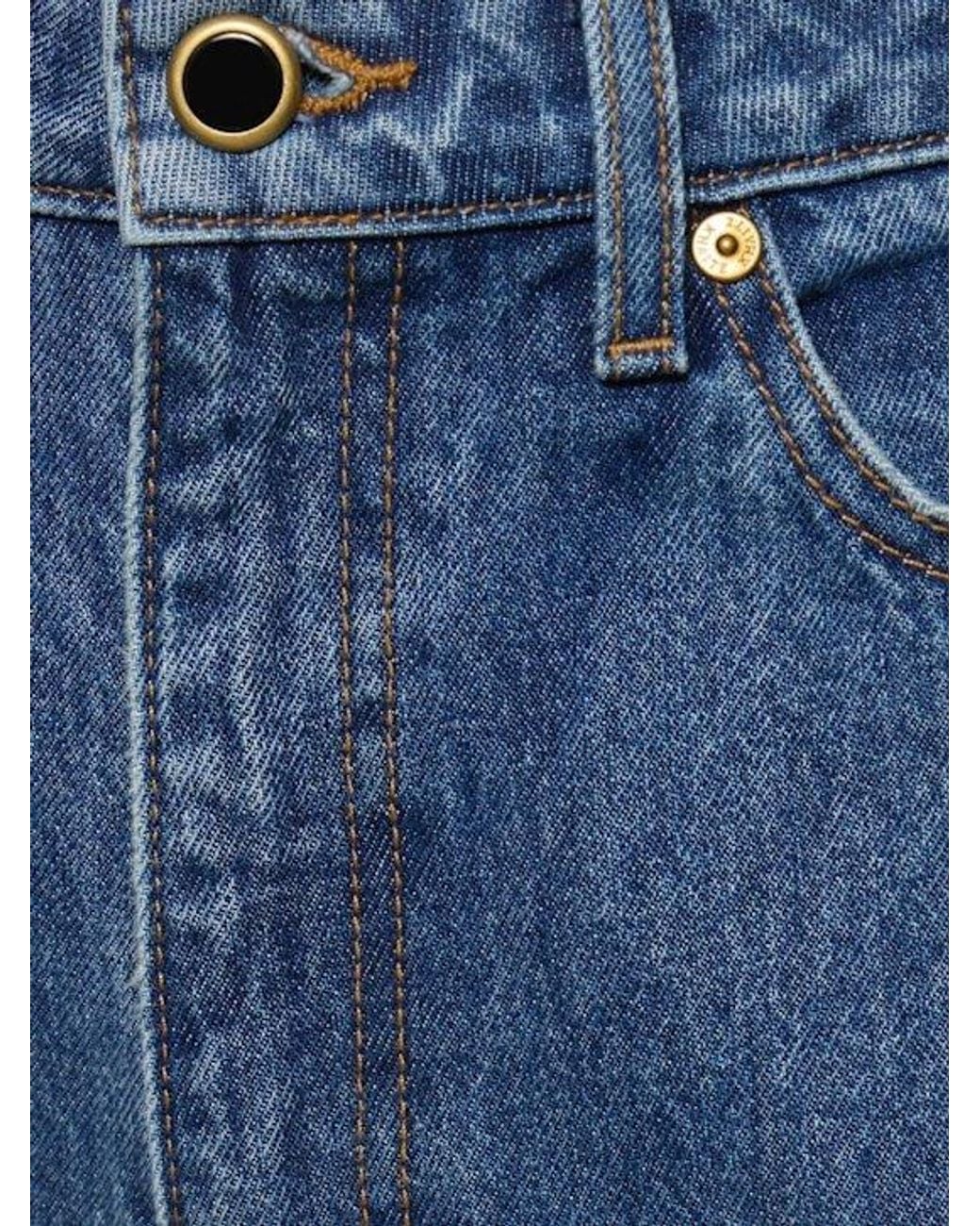 Khaite Blue High-Waisted Flare Jeans