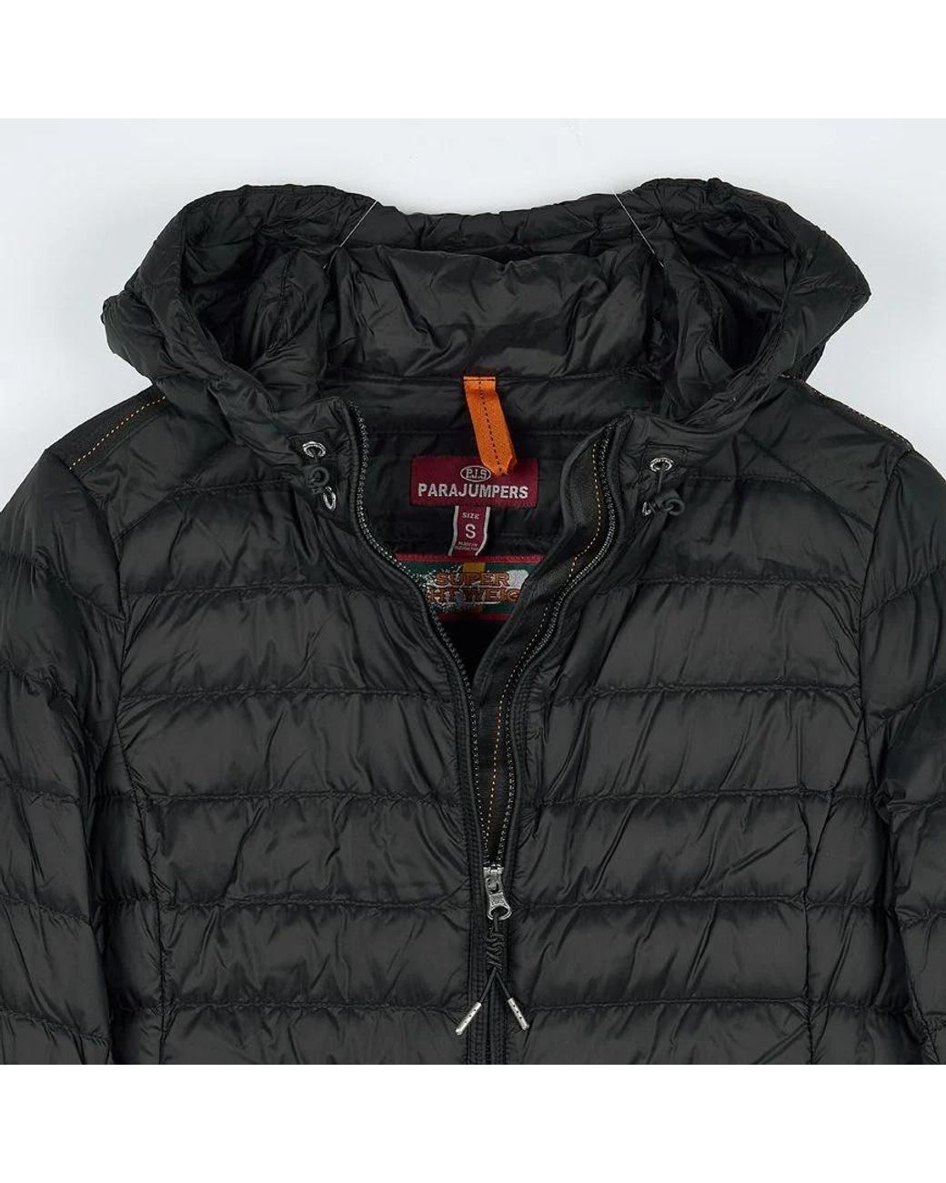 Parajumpers Gray Logo Quilted Down Jacket