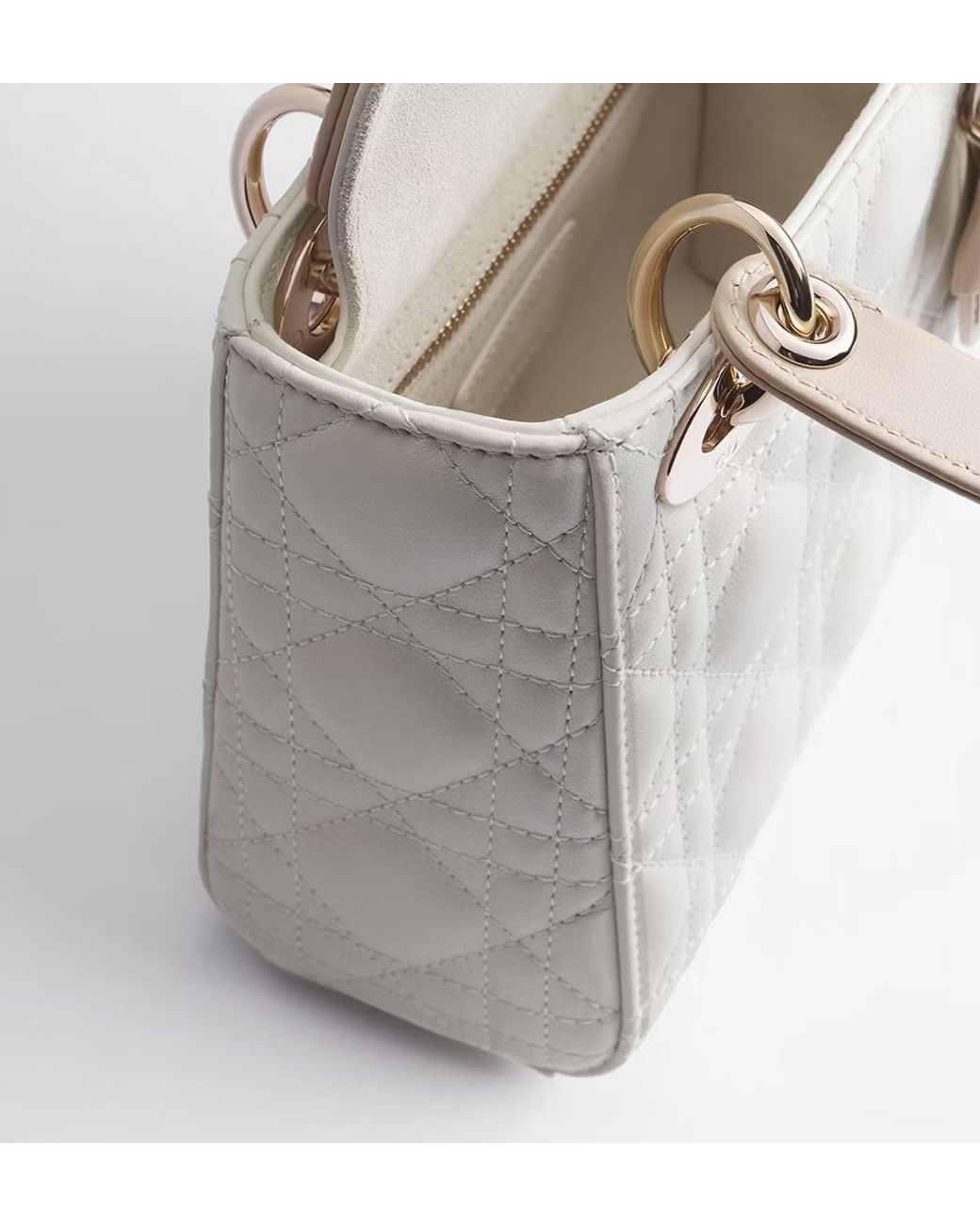 Dior White Mini Lady Chain Bag