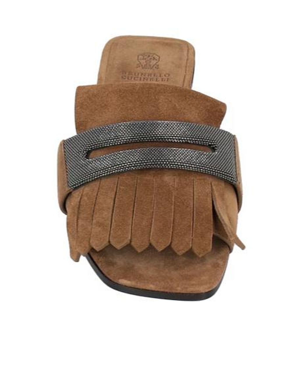 Brunello Cucinelli Brown Suede Slippers