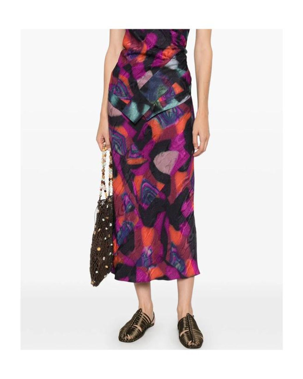 Dries Van Noten Purple Printed Skirt