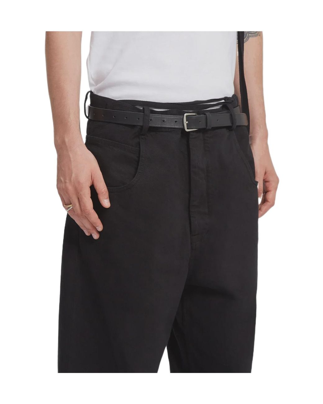 Ann Demeulemeester White Willow Buckle Belt