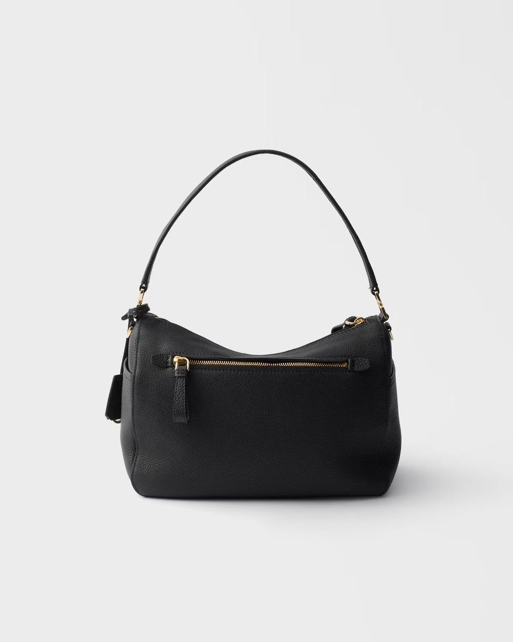 Prada Black Zip-Up Medium Shoulder Bag