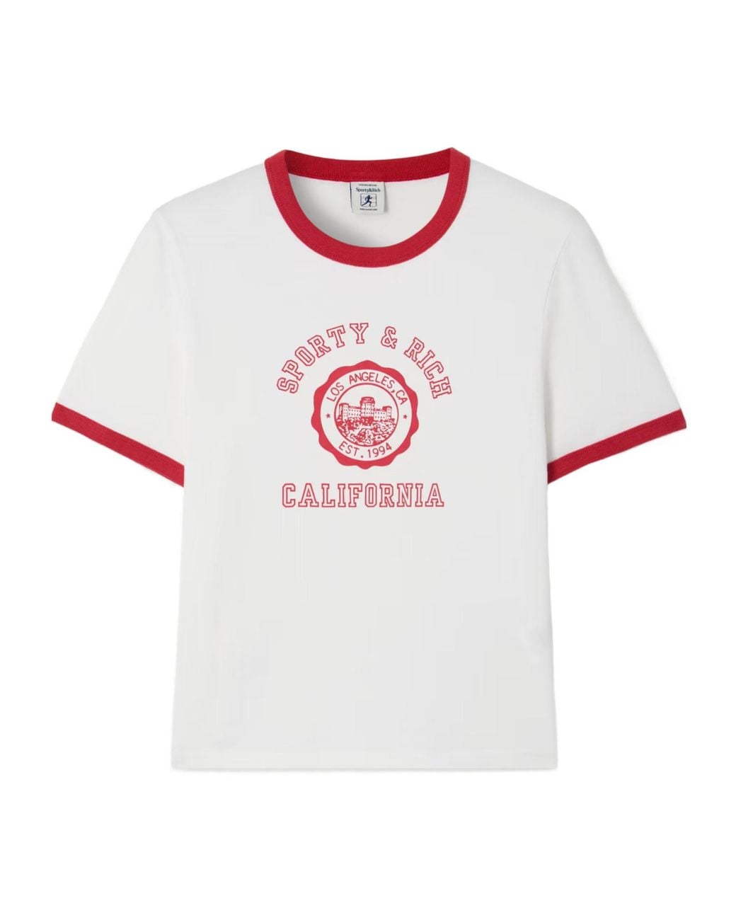 Sporty & Rich White Two-Tone Printed T-Shirt