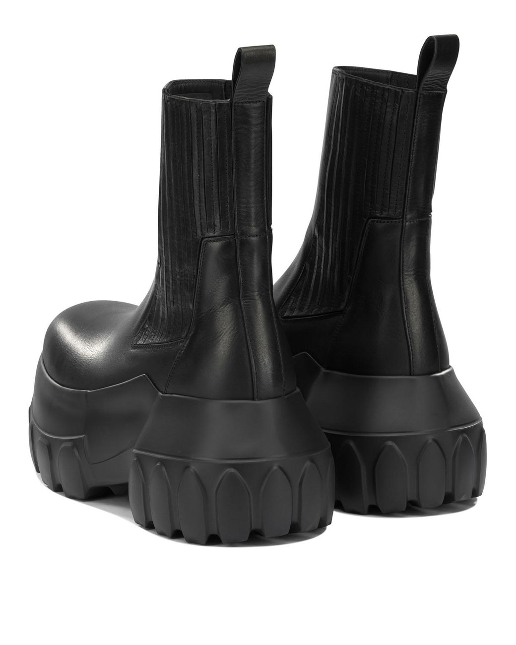 Rick Owens Black Platform Pull On Boots