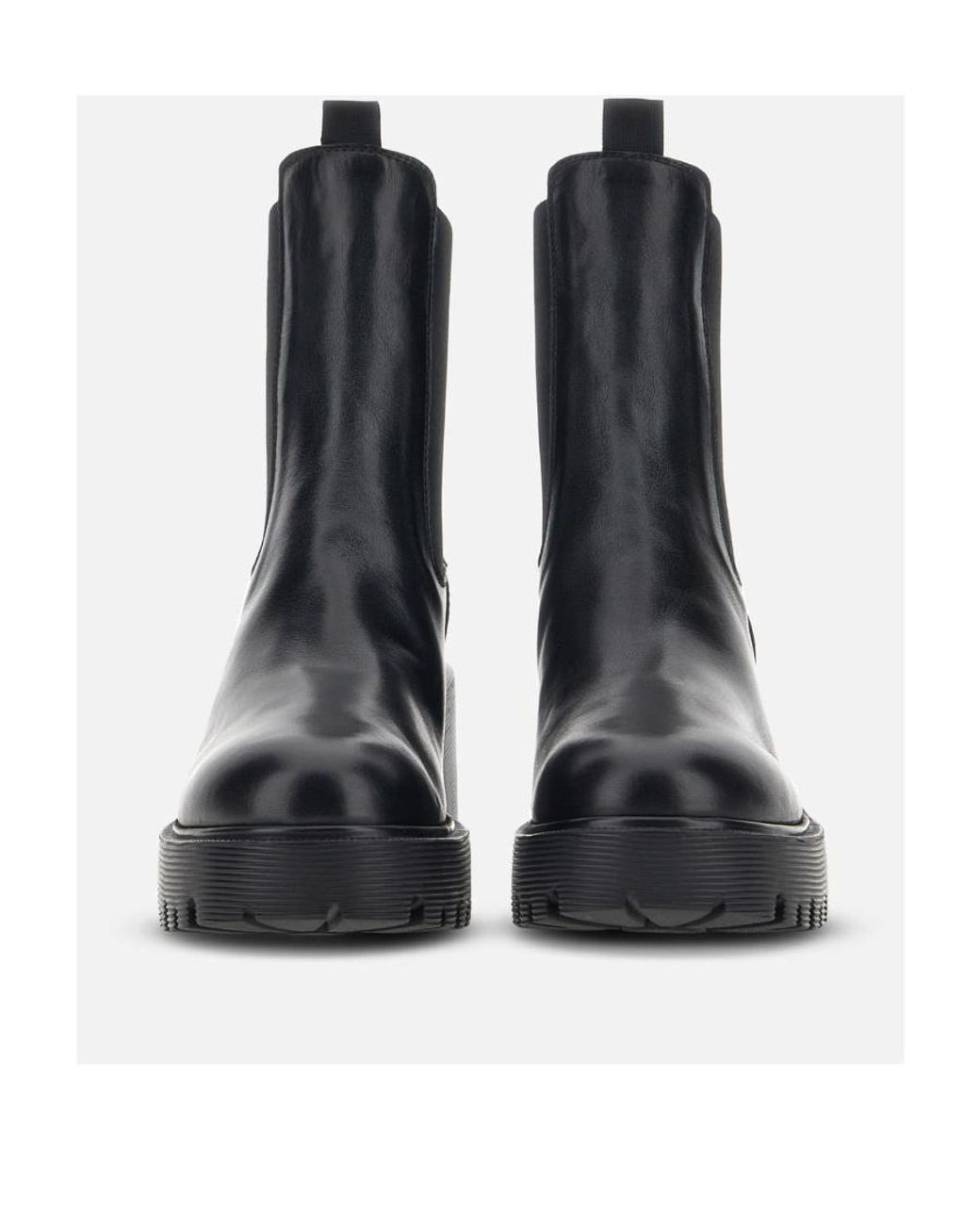 Hogan Black Round-Toe Slip-On Ankle Boots