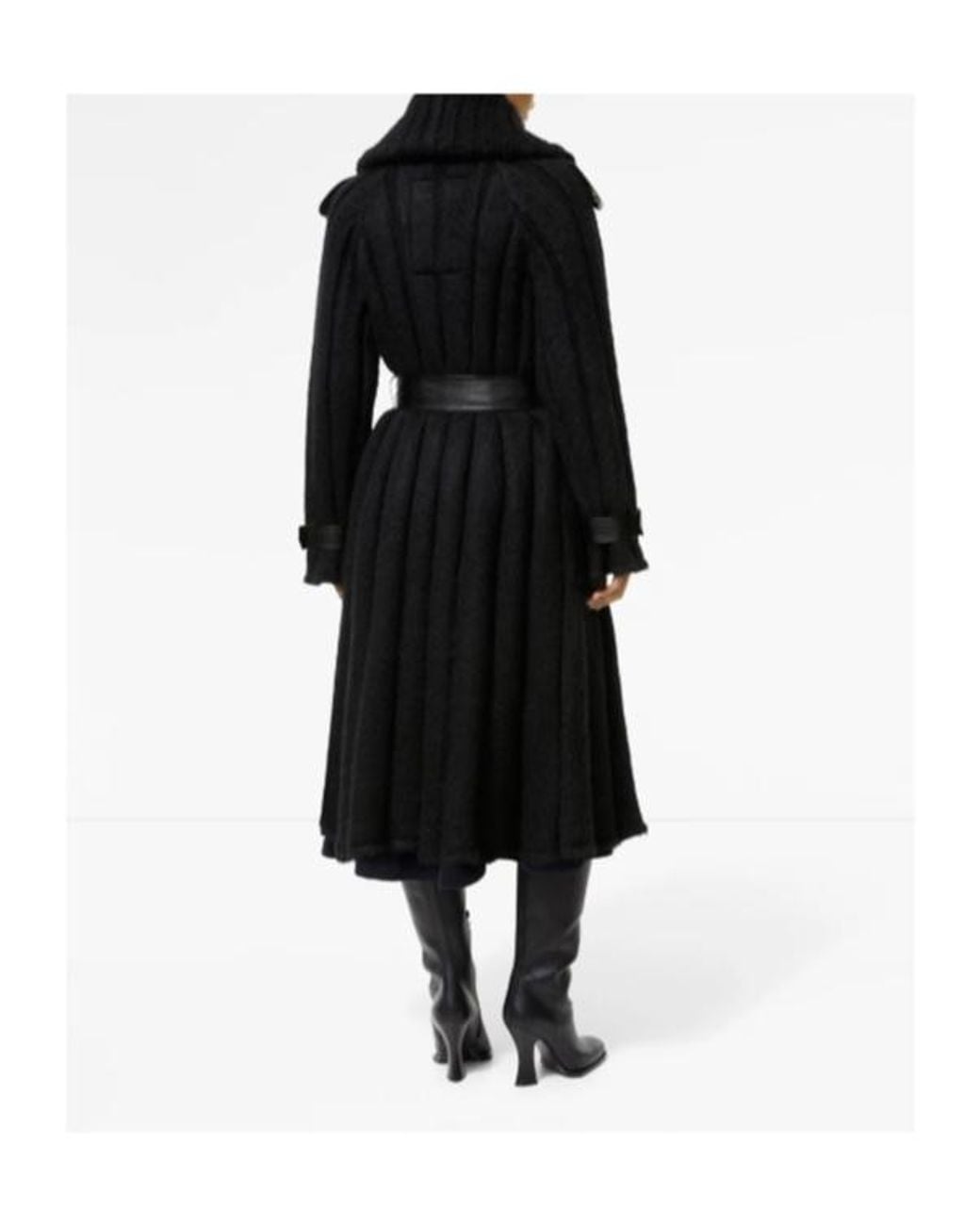 Burberry Black Wool Mohair Silk Coat