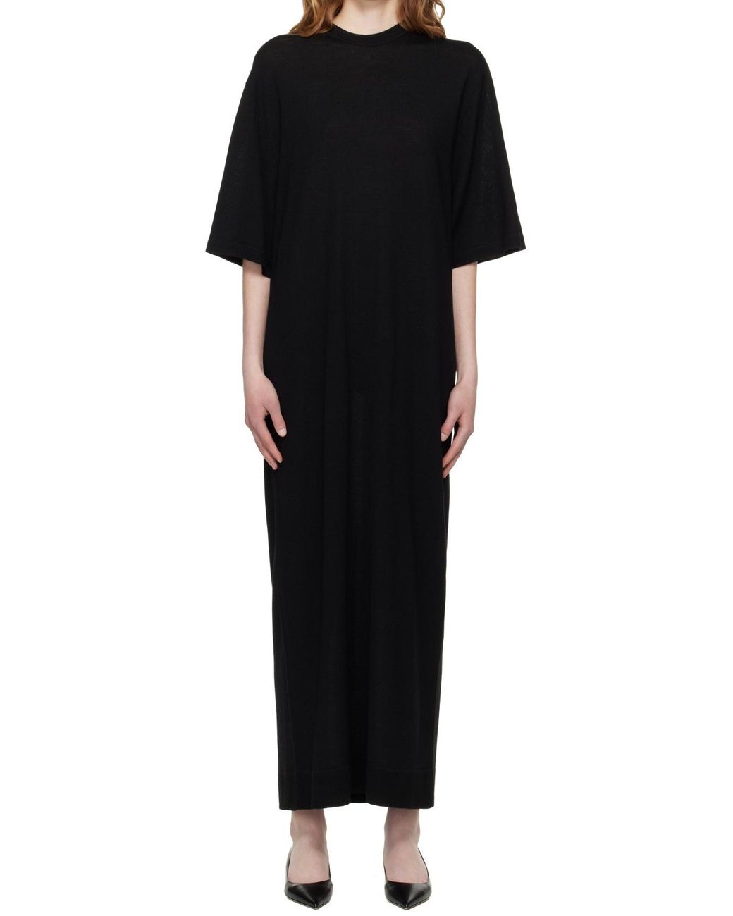 Totême Black Totême Crewneck T-Shirt Dress
