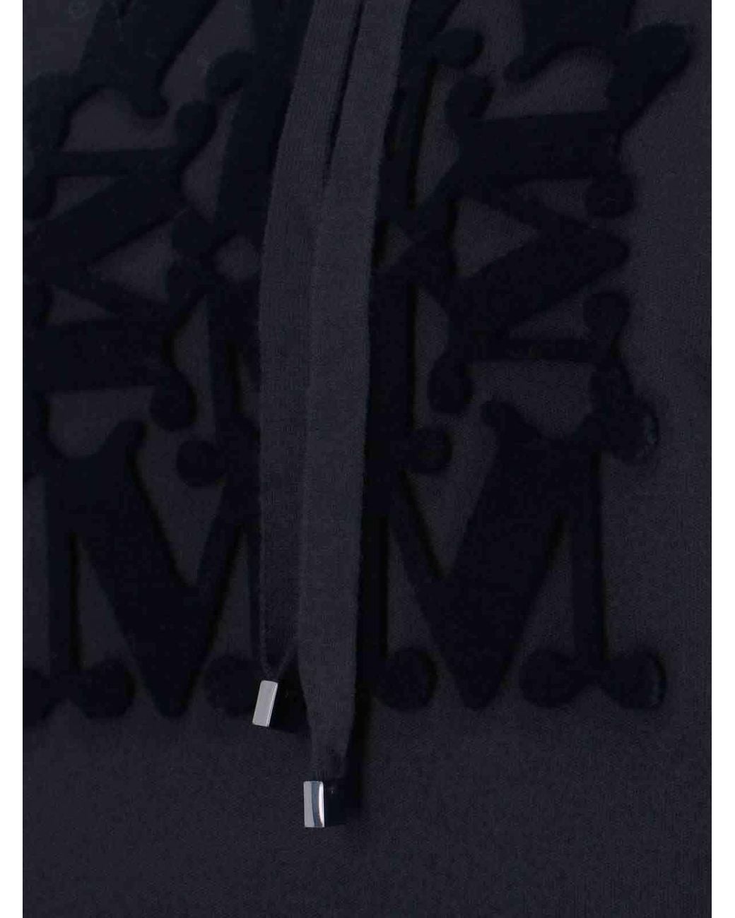 Max Mara Blue Taddeo Drawstring Knitted Hoodie