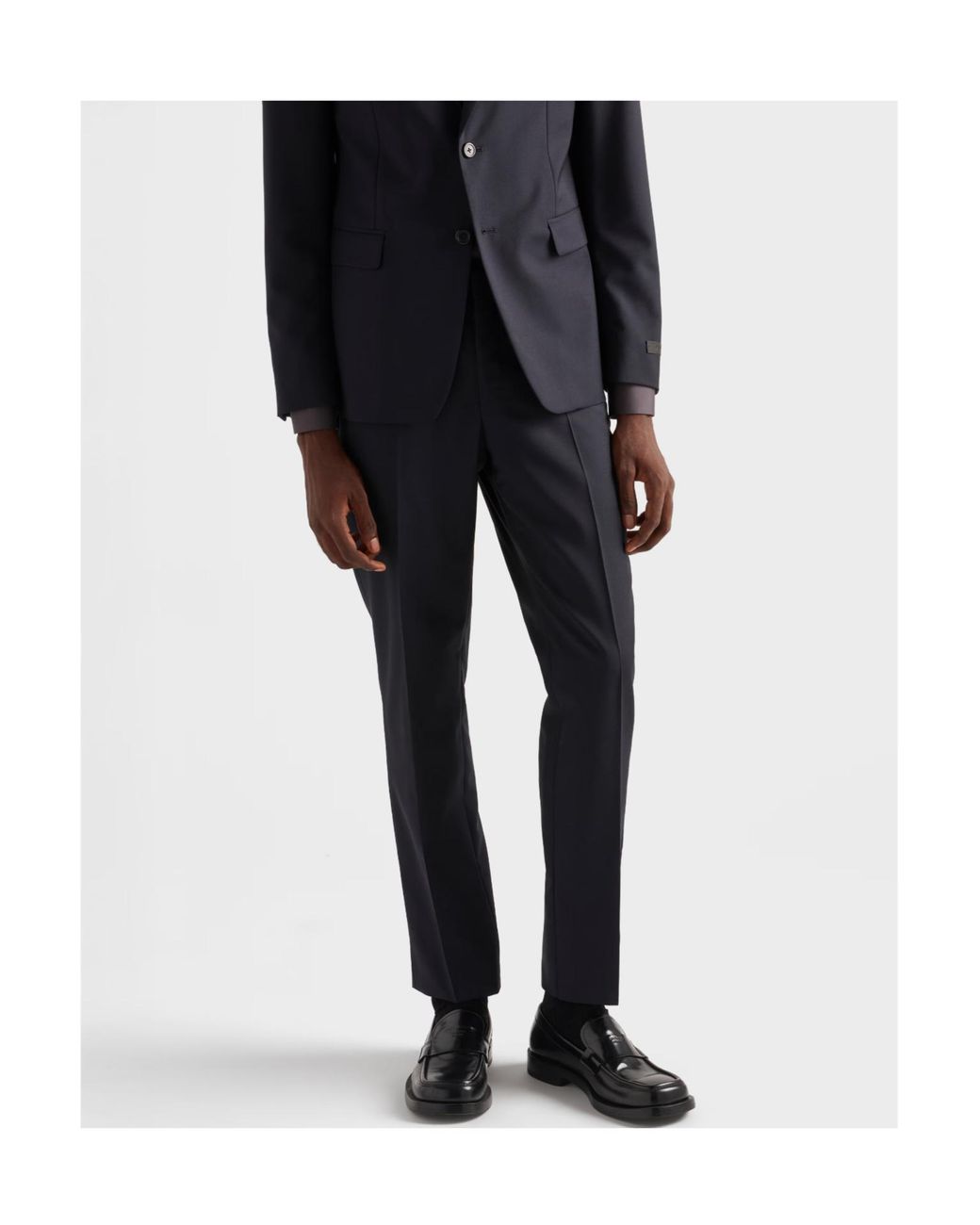 Prada Black Single Breasted Wool And Mohair Suit for men