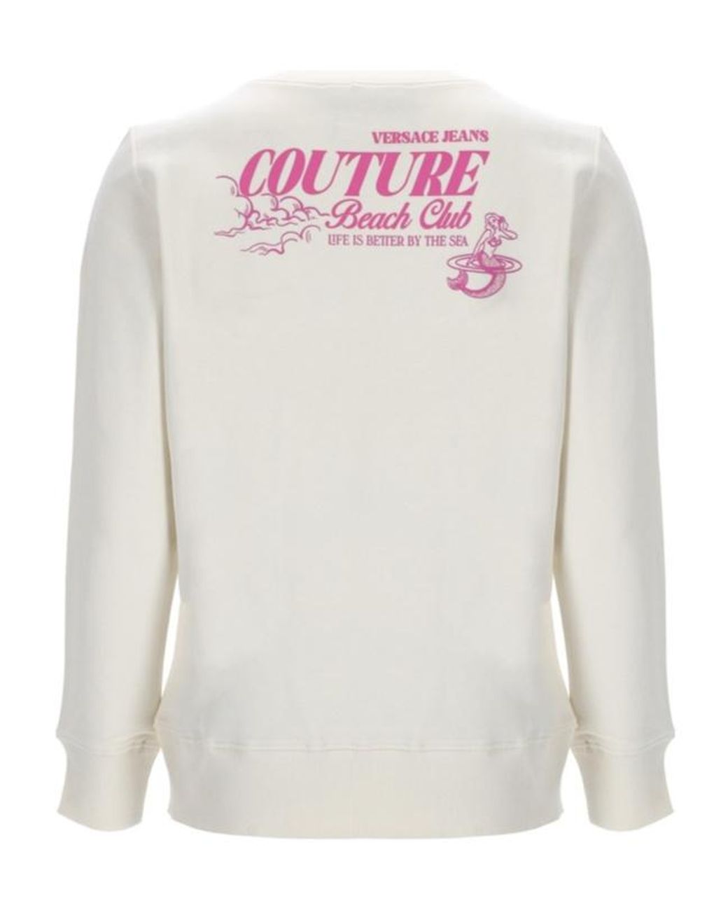 Versace White Jeans Couture Beach Club Logo Sweatshirt