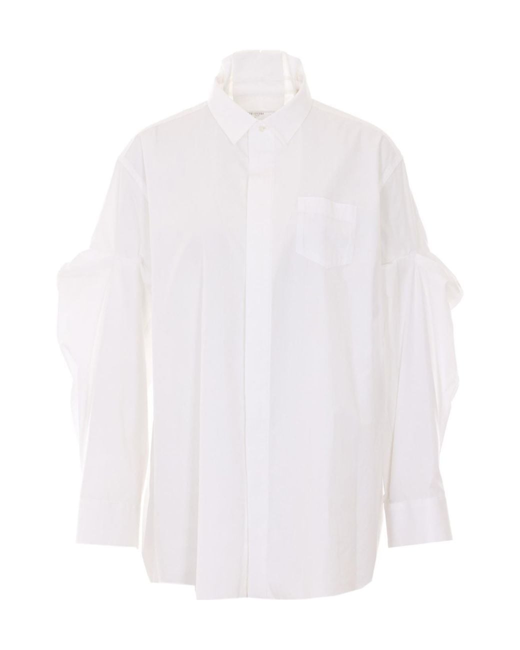 Sacai White Long Sleeve Striped Shirt