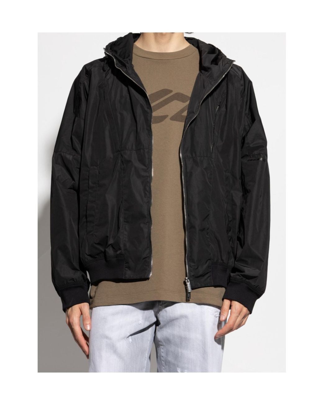 DSquared² Black Zip-Up Hooded Jacket for men