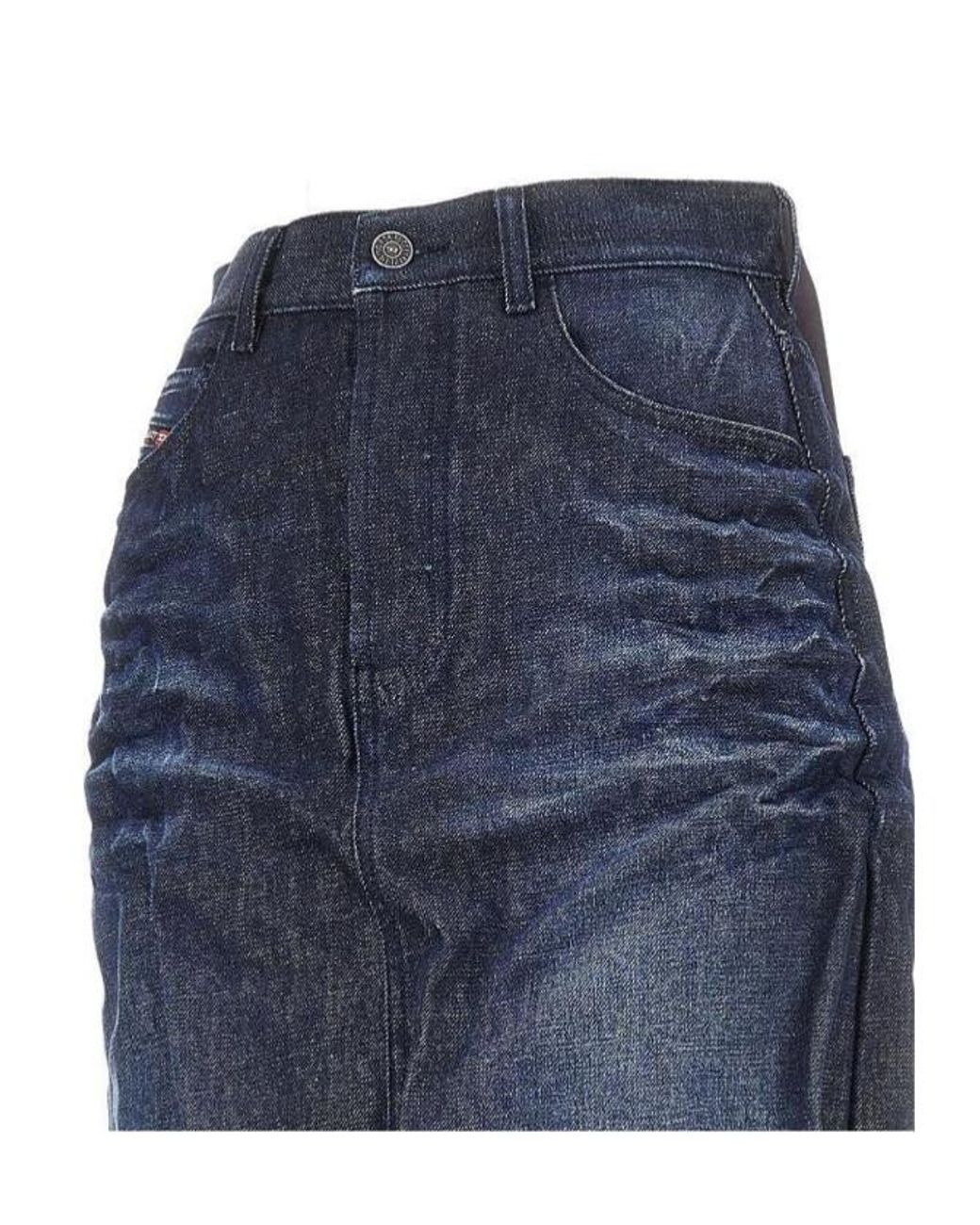 DIESEL Blue Back Slit Midi Skirt