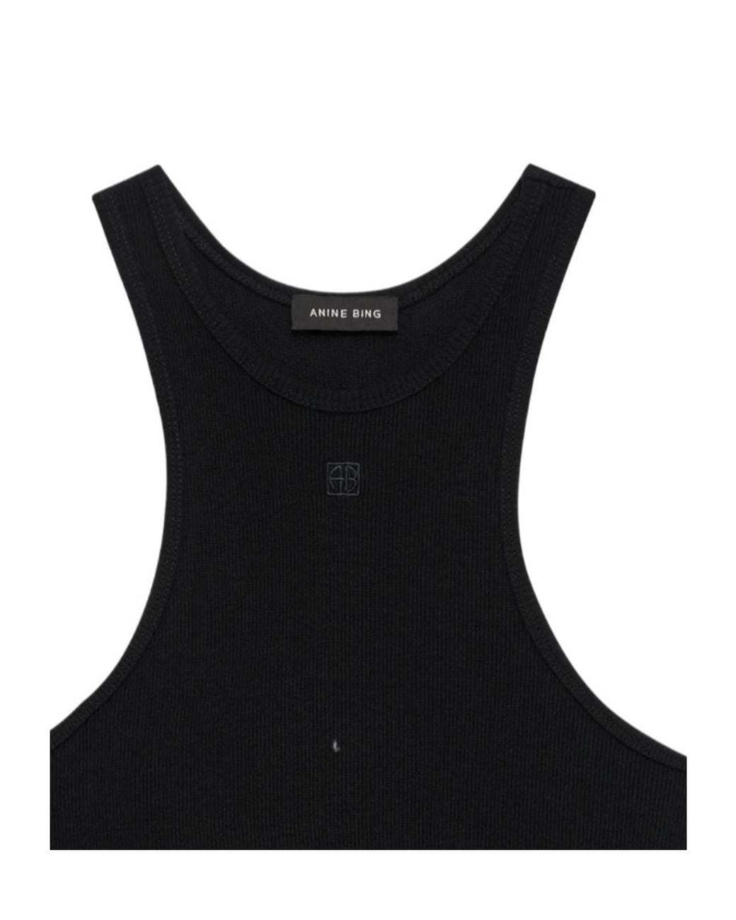 Anine Bing Black Oversized Straight T-Shirt Dress