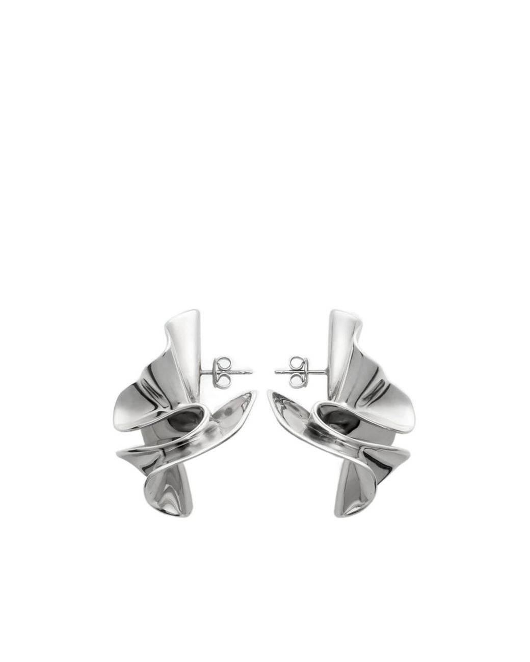 Bottega Veneta White Large Anemone Earrings