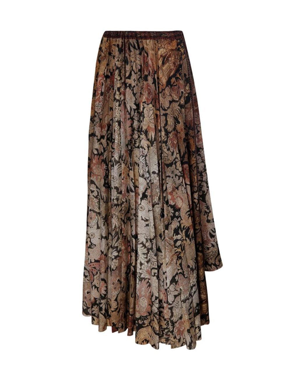 Pierre Louis Mascia Brown Cetos Printed Midi Skirt
