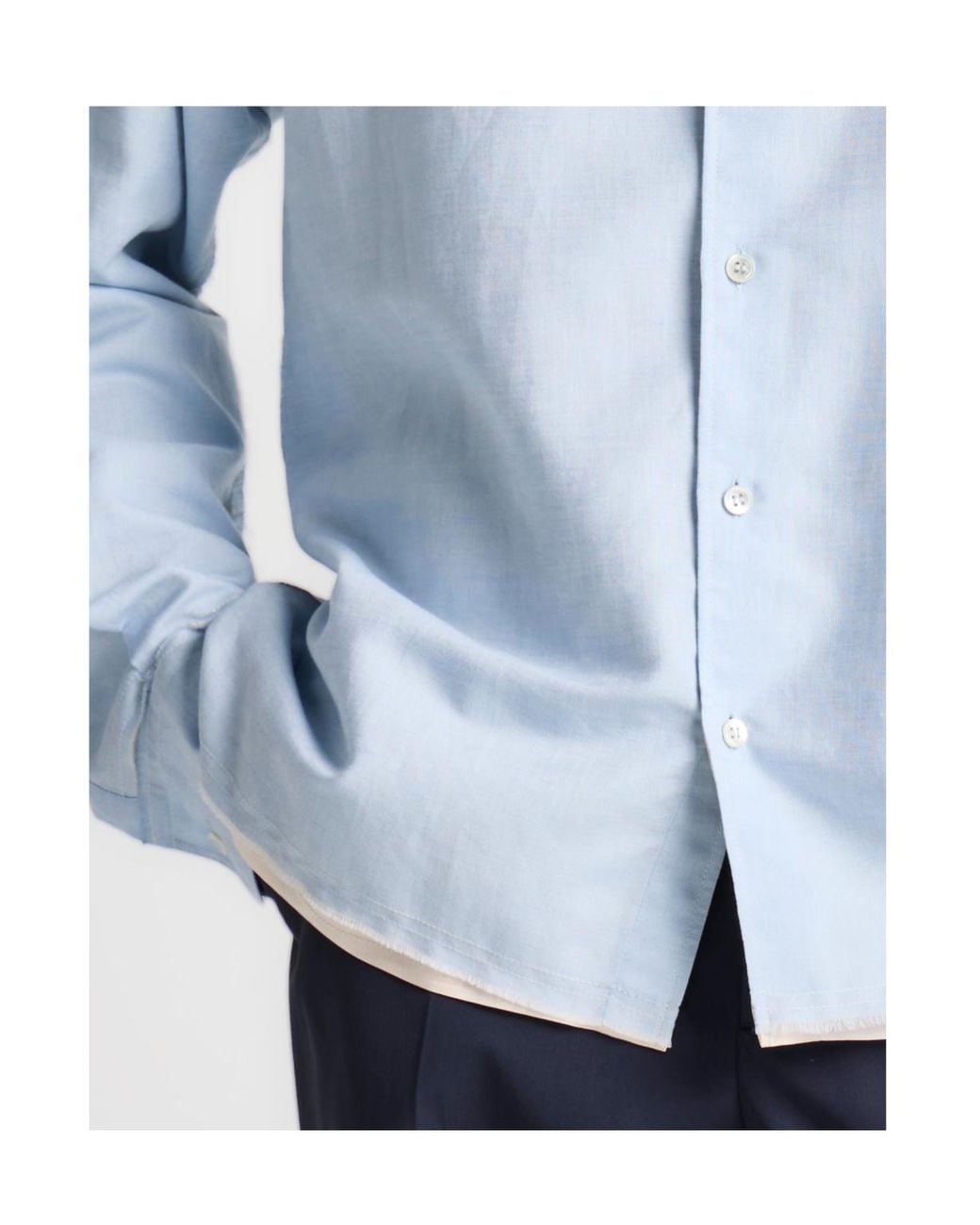 J.W. Anderson Blue Raw Edge Shirt for men