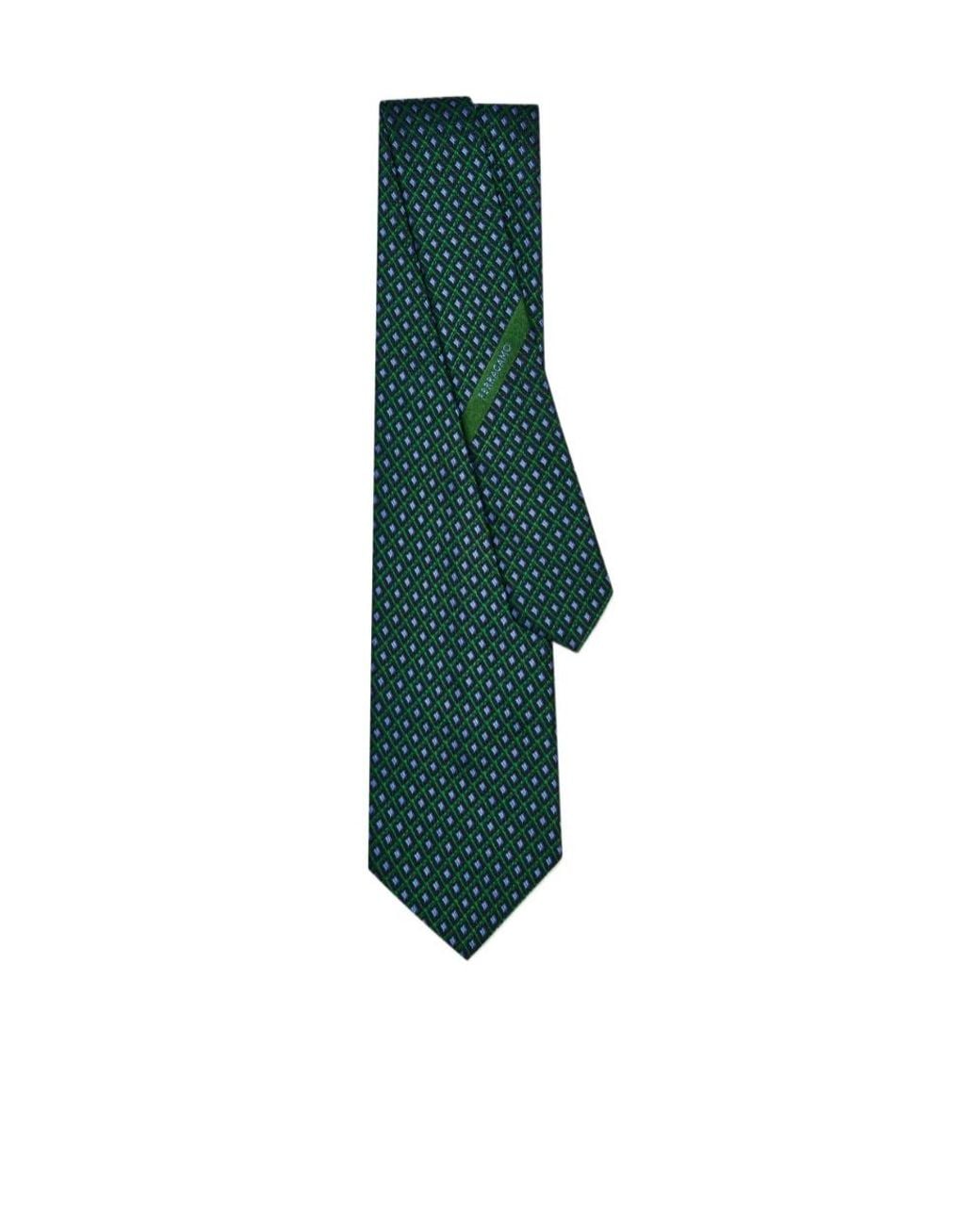 Ferragamo Green Jacquard Tie for men