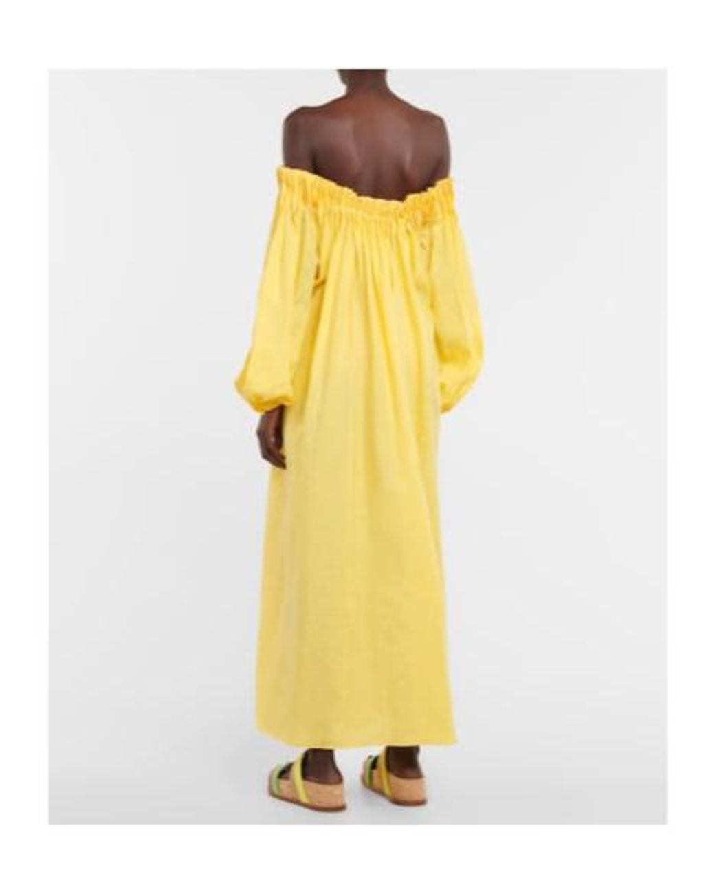 Gabriela Hearst Yellow Off Shoulder Dress