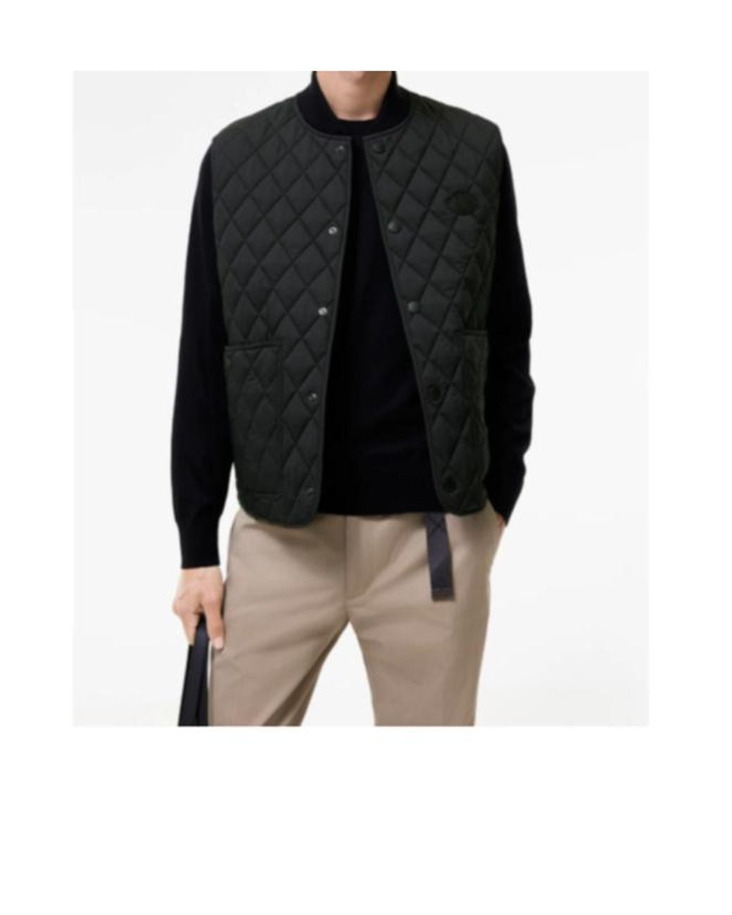 Burberry Black Logo Patch Quilted Gilet for men