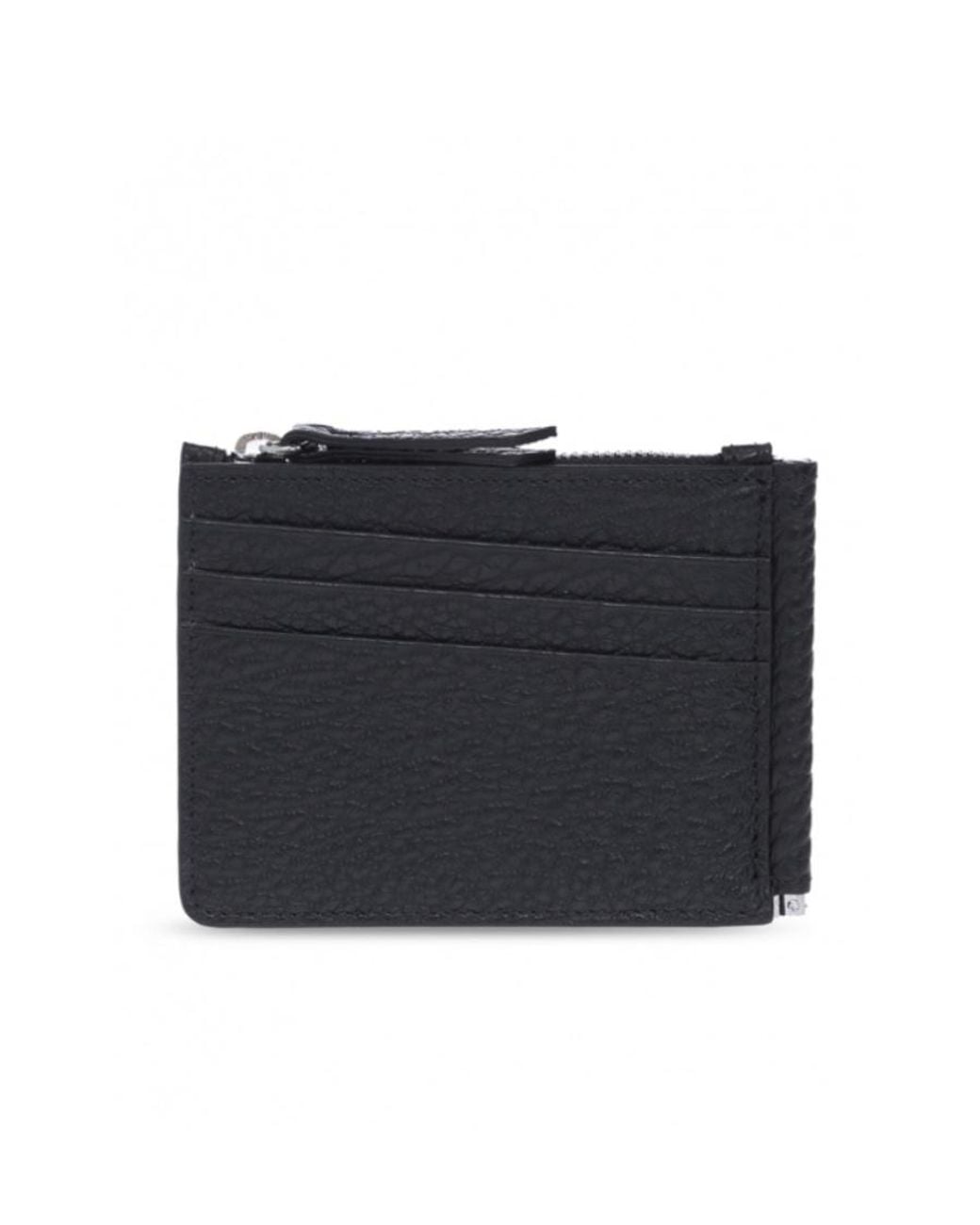 Maison Margiela Black Four-Stitch Clip Wallet