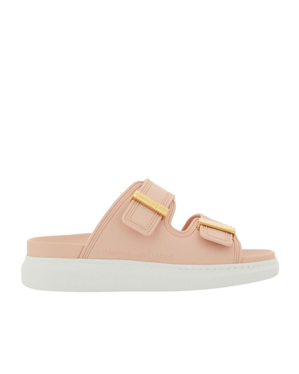 McQueen Multicolor Double Strap Slip-On Slides