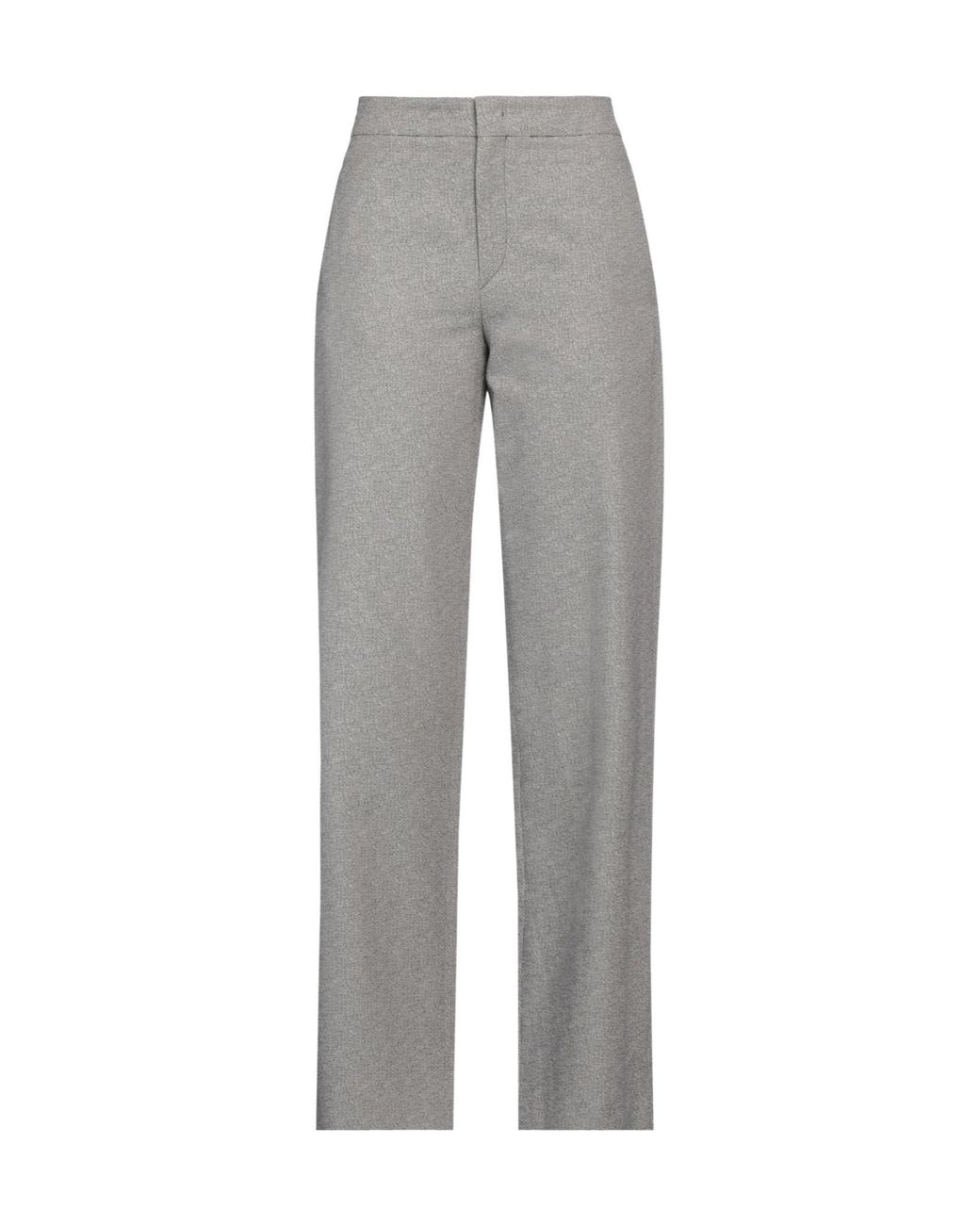 Isabel Marant Gray High-Waist Zip Straight-Leg Pants