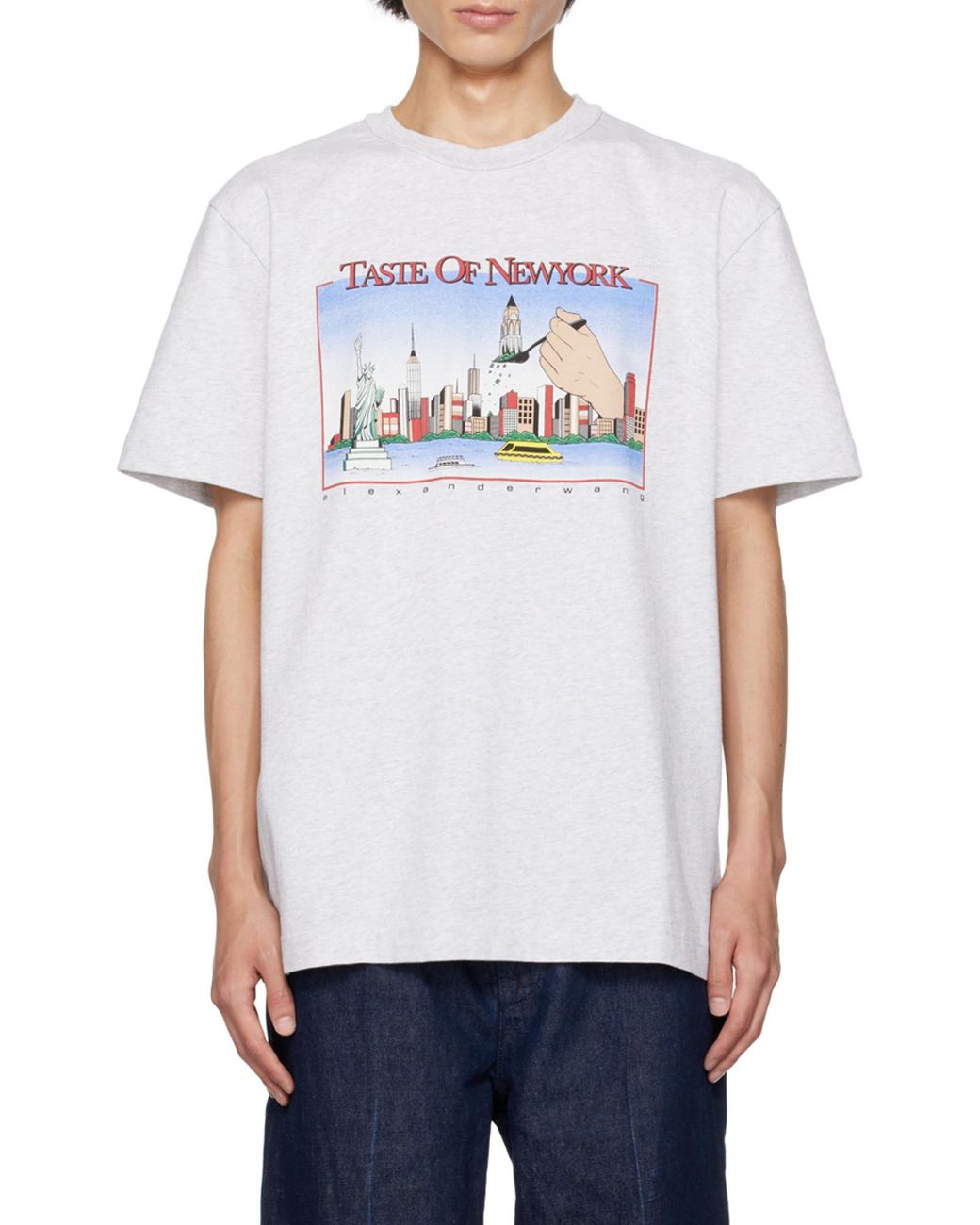 Alexander Wang White Graphic-Print Cotton T-Shirt
