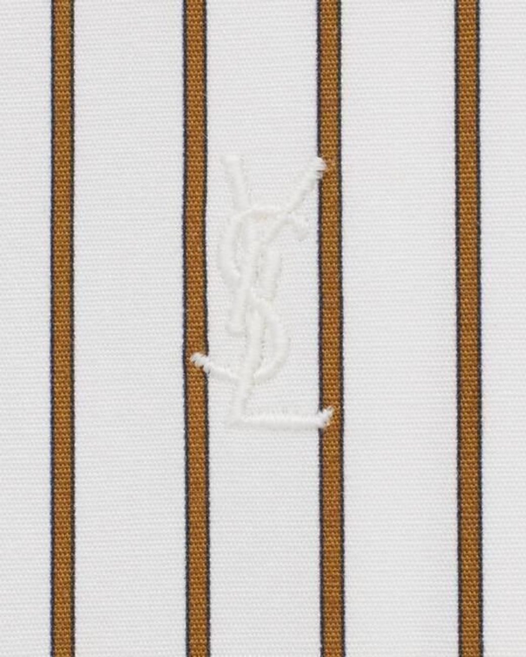 Saint Laurent White Striped Long-Sleeved Shirt