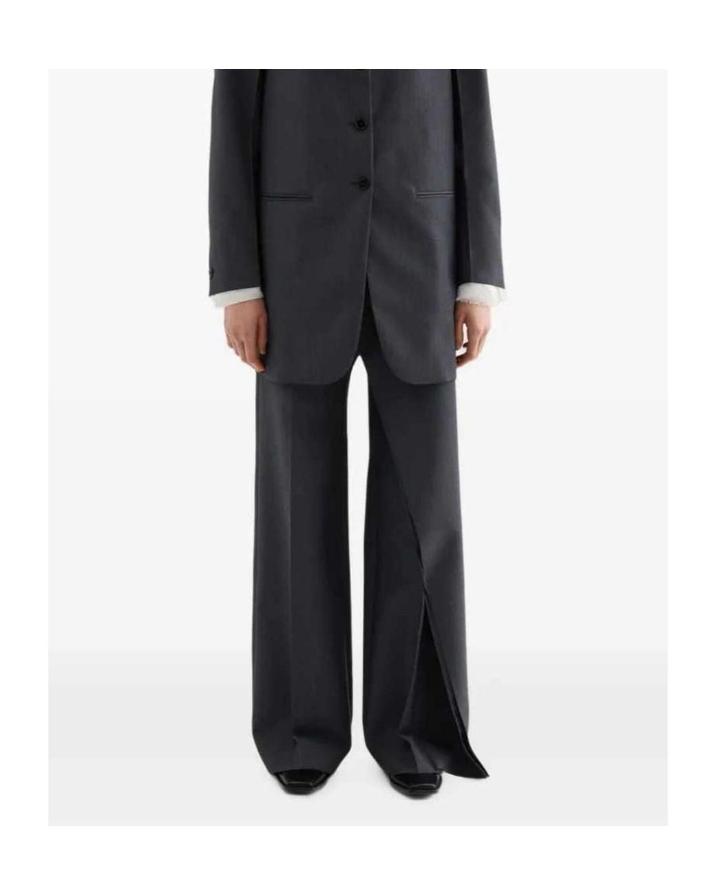 Jil Sander Gray Fil-À-Fil Wool Trousers