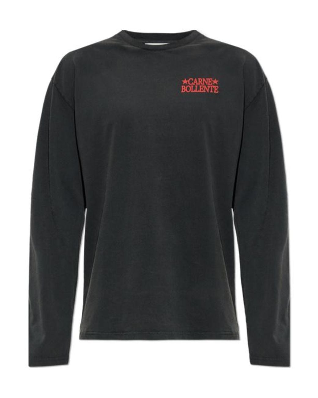 Carne Bollente Black Crew-Neck Long-Sleeve T-Shirt for men