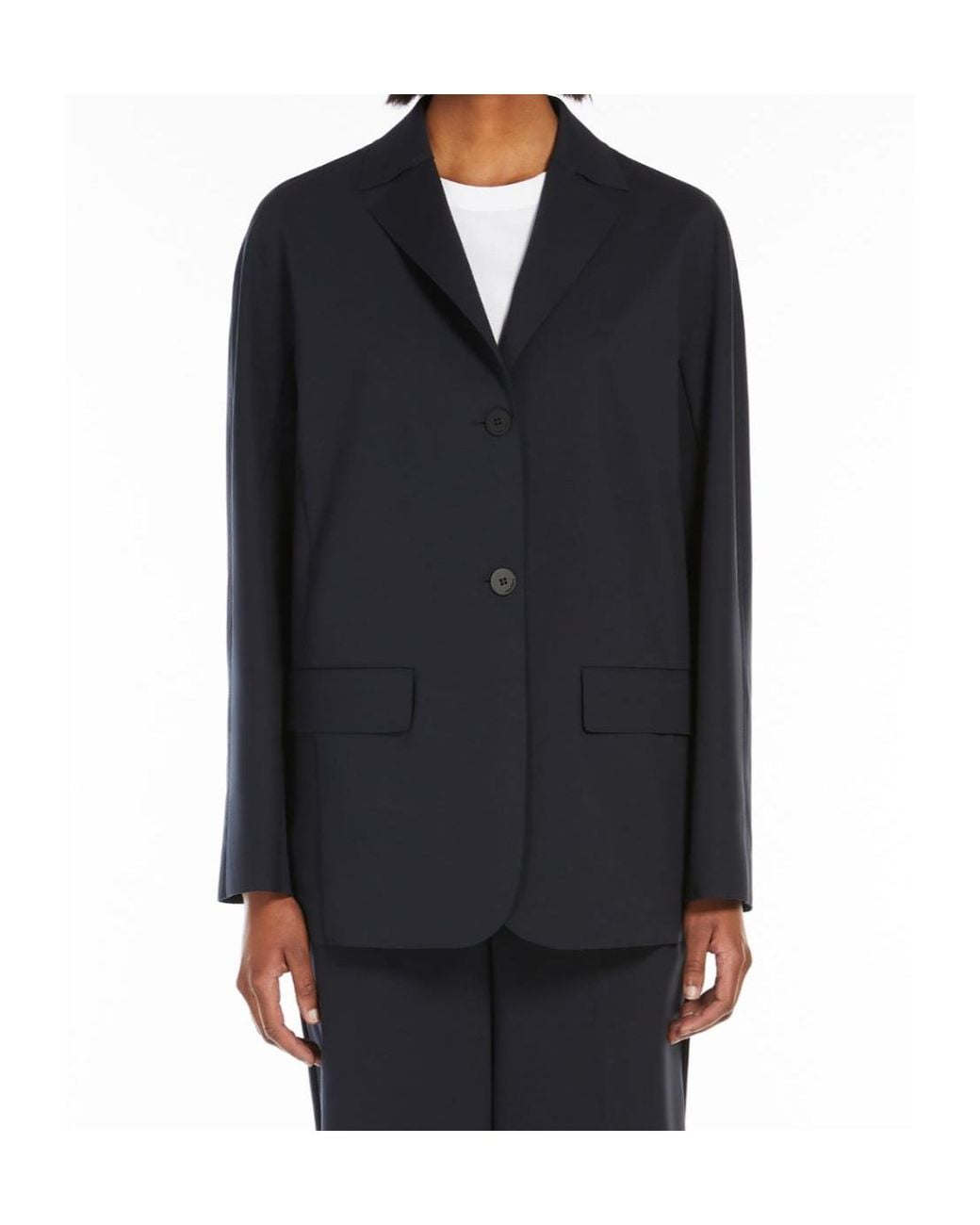 Max Mara Black Lesena Button-Up Jacket