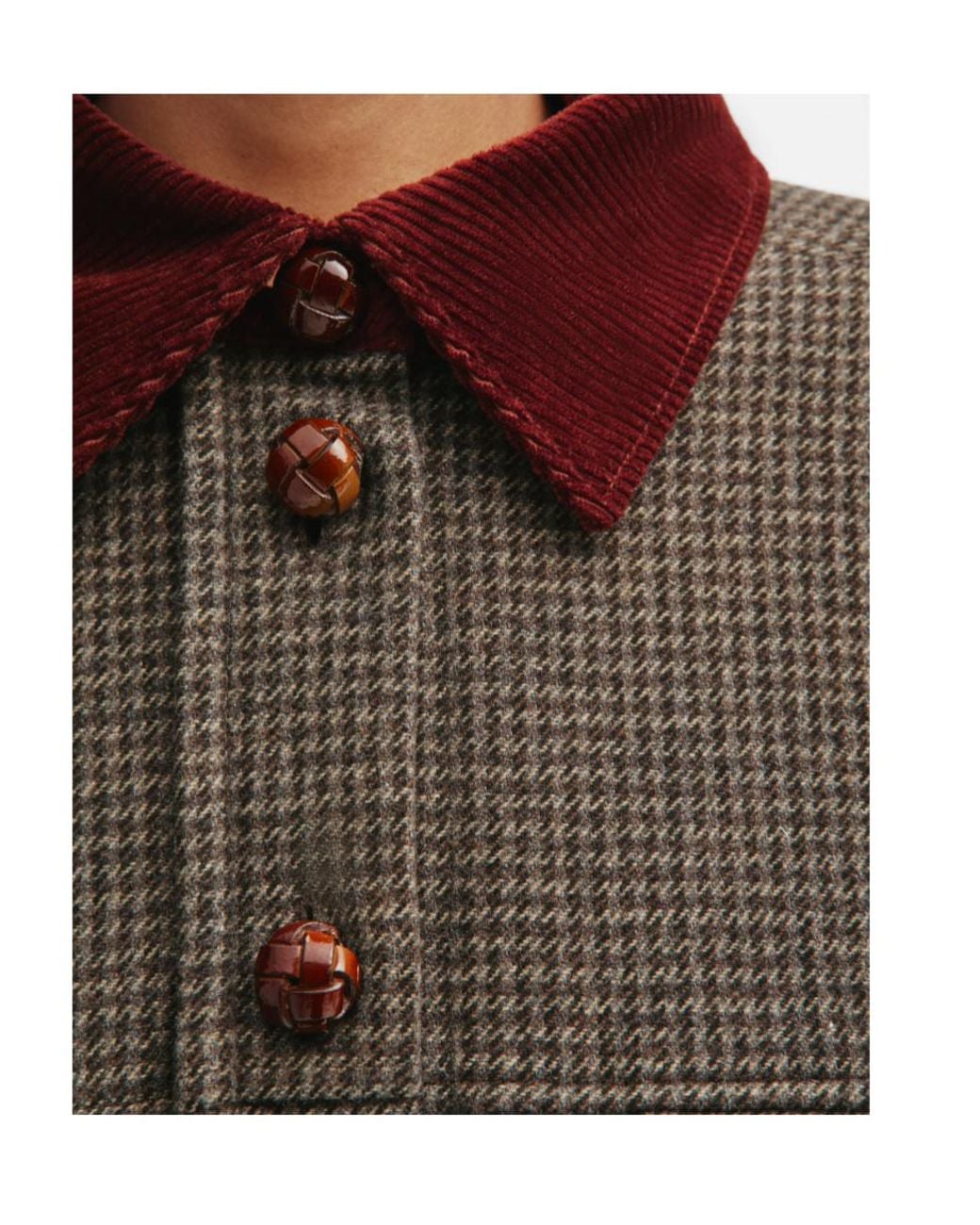 Blazé Milano Brown Blaz Milano Badis Berber Houndstooth Coat