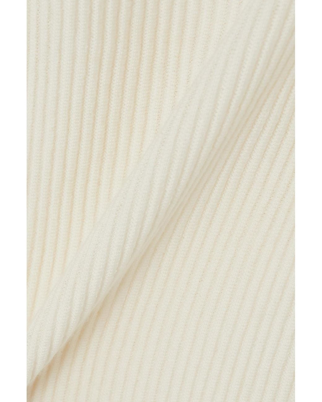 Chloé White Ribbed-Knit Cropped Top